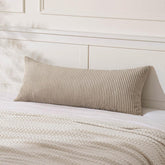 Decorative Long Body Lumbar Throw Pillow Covers Light Brown 36x14-inch